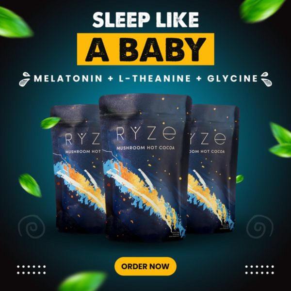 Sleep Like A Baby Mushroom Hot Cocoa Ad